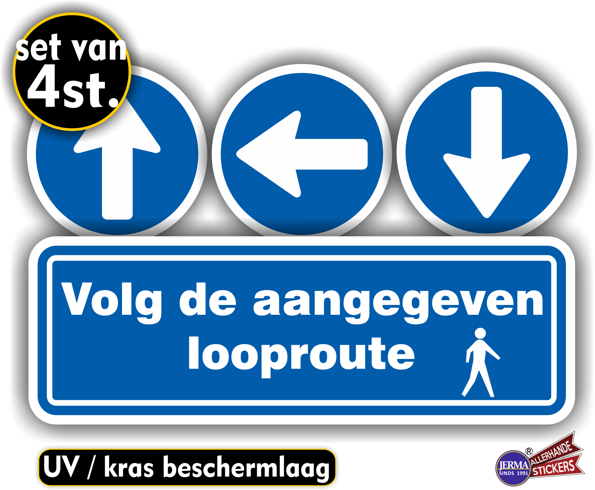 Volg de aangegeven looproute sticker set (0319.19)