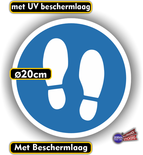Voetstappen Pictogram Sticker Ø20cm – (323.17)