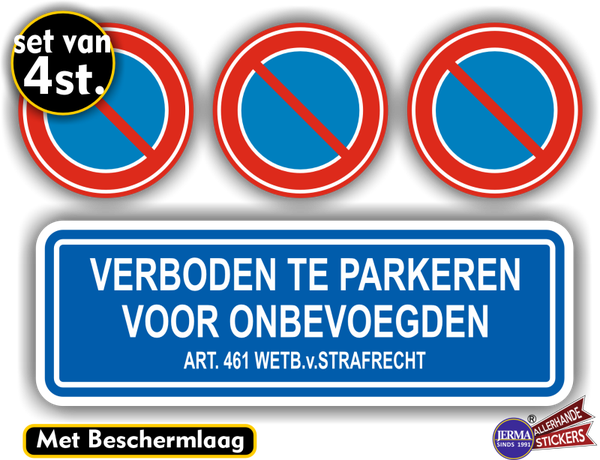 Verboden te parkeren onbevoegde set 4 st. (325.17)