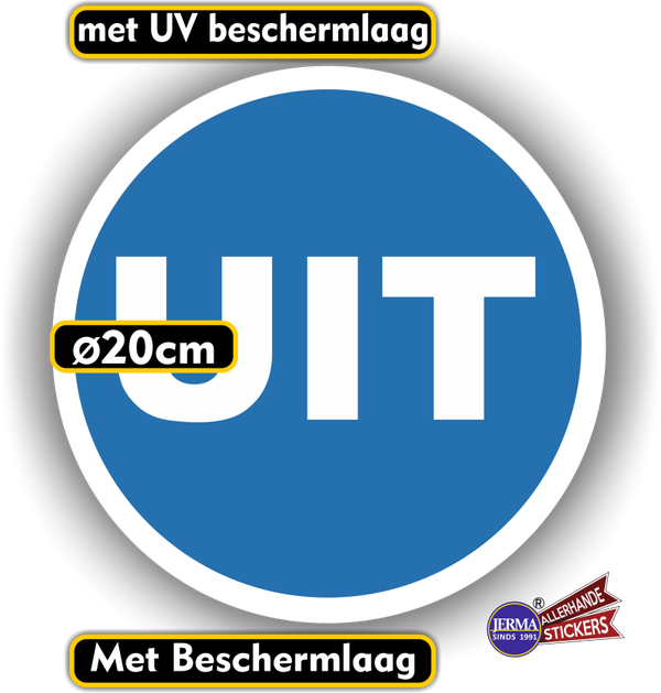 UIT uitgang deursticker Ø20 (333.17)
