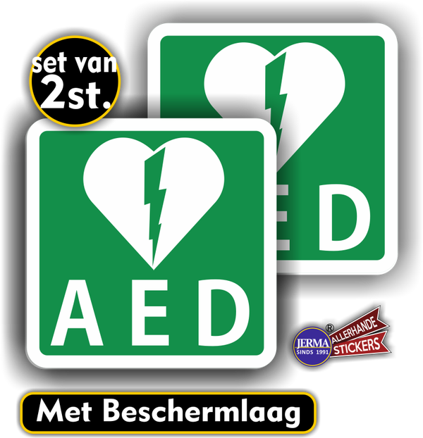 AED aanwijzing stickers 2 st. (381.19)