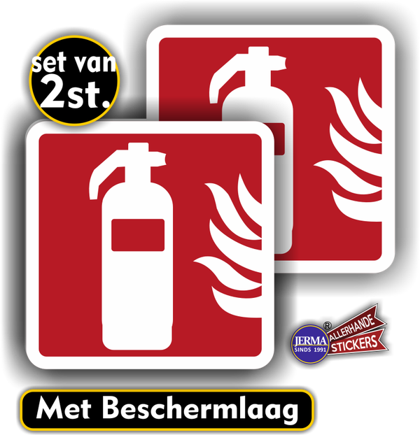 Brandblussers hier aanwezig sticker set 2 stuks. (391.19)