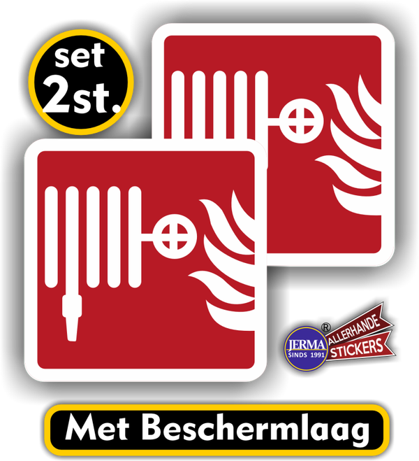 Brandslang haspel hier aanwezig - Sticker set  (395.19)