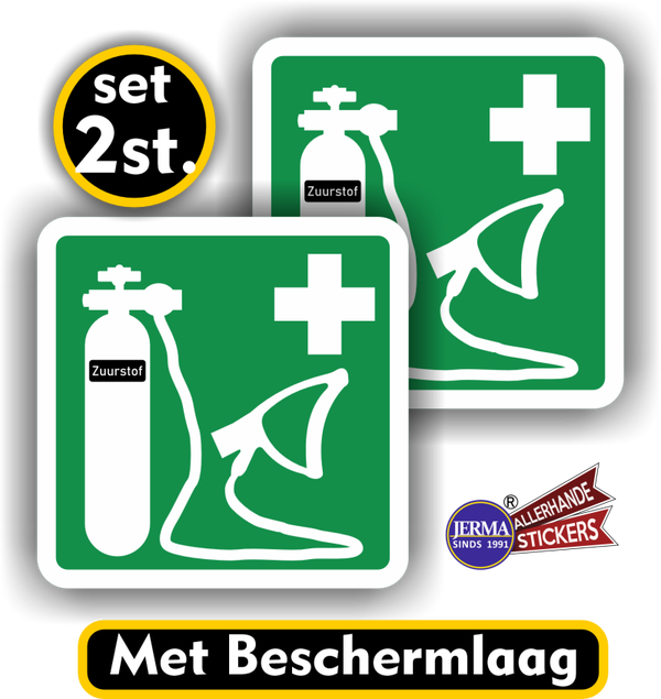 Zuurstoffles stickers set 2 st. (411.20)