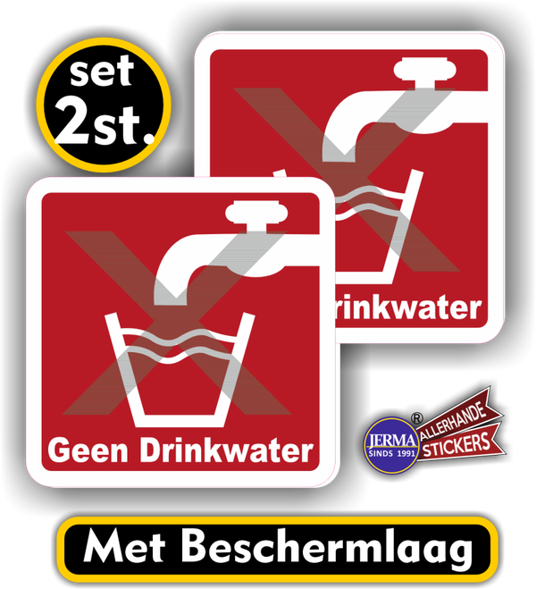 Geen drinkwater-stickerset – 2 stuks  (415.20)