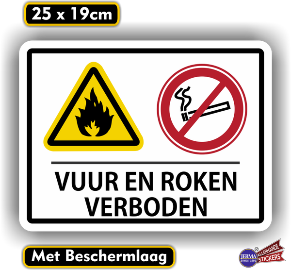 Vuur en Roken verboden - Sticker (421.20)