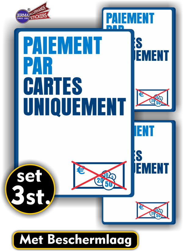 Paiement par cartes uniquement Kassa stickers (425.21)
