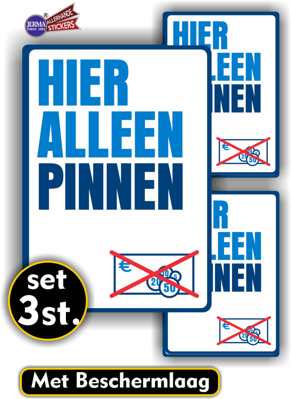 Hier alleen pinnen, kassa sticker set. (429.21)