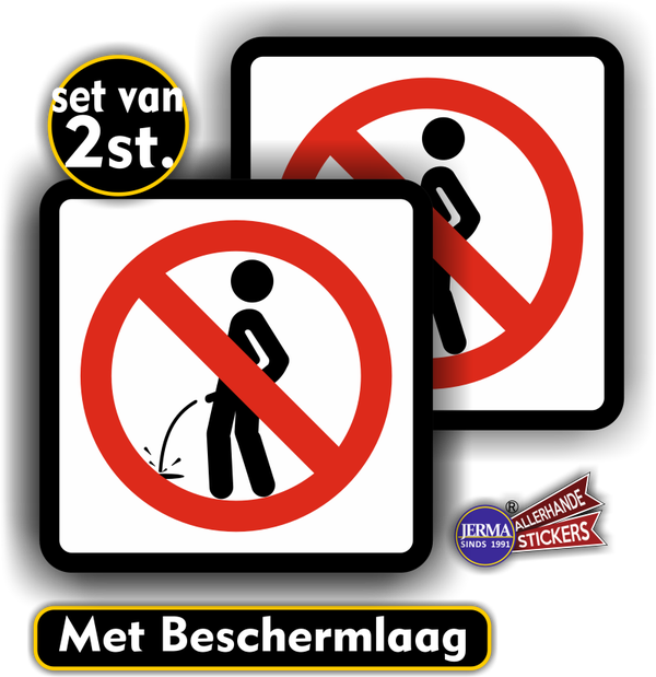 Hier niet plassen sticker set (433.21)