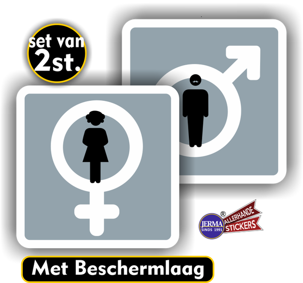 Toiletdeur stickers-man, vrouw stickers (443.22)