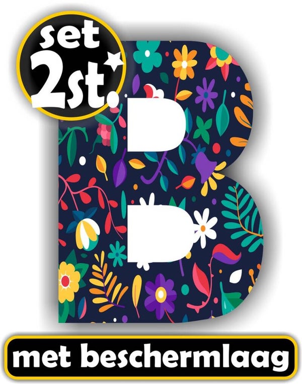 Letter sticker set bloemmotief letter: B  (475.22)