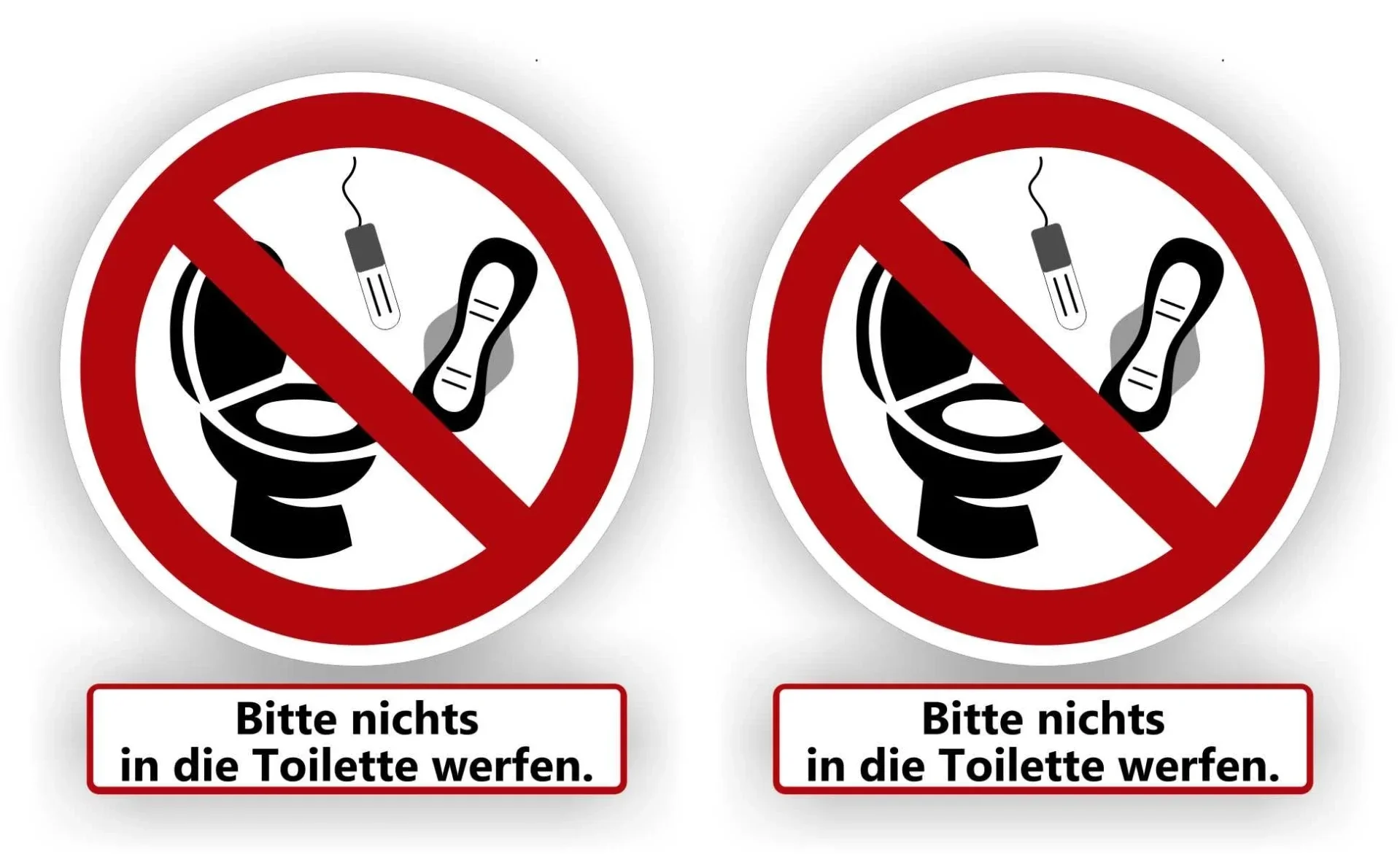 Nichts in die toilette werfen 4 Aufklebers (1004.60)