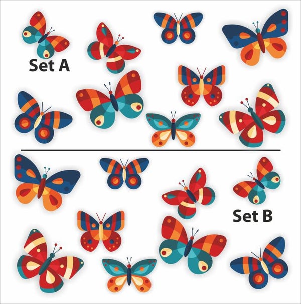 Vlinders decoratie sticker set (1169.BF01)