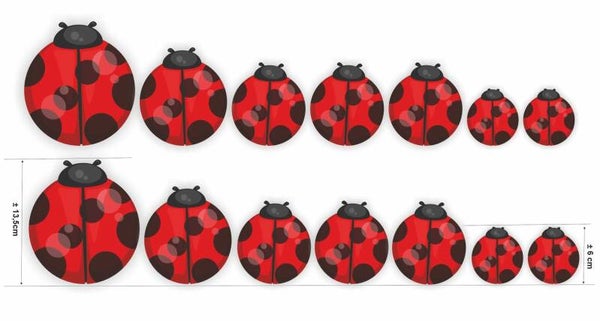 Lieveheersbeestjes ladybug decoratiesticker set (1185.BF05)