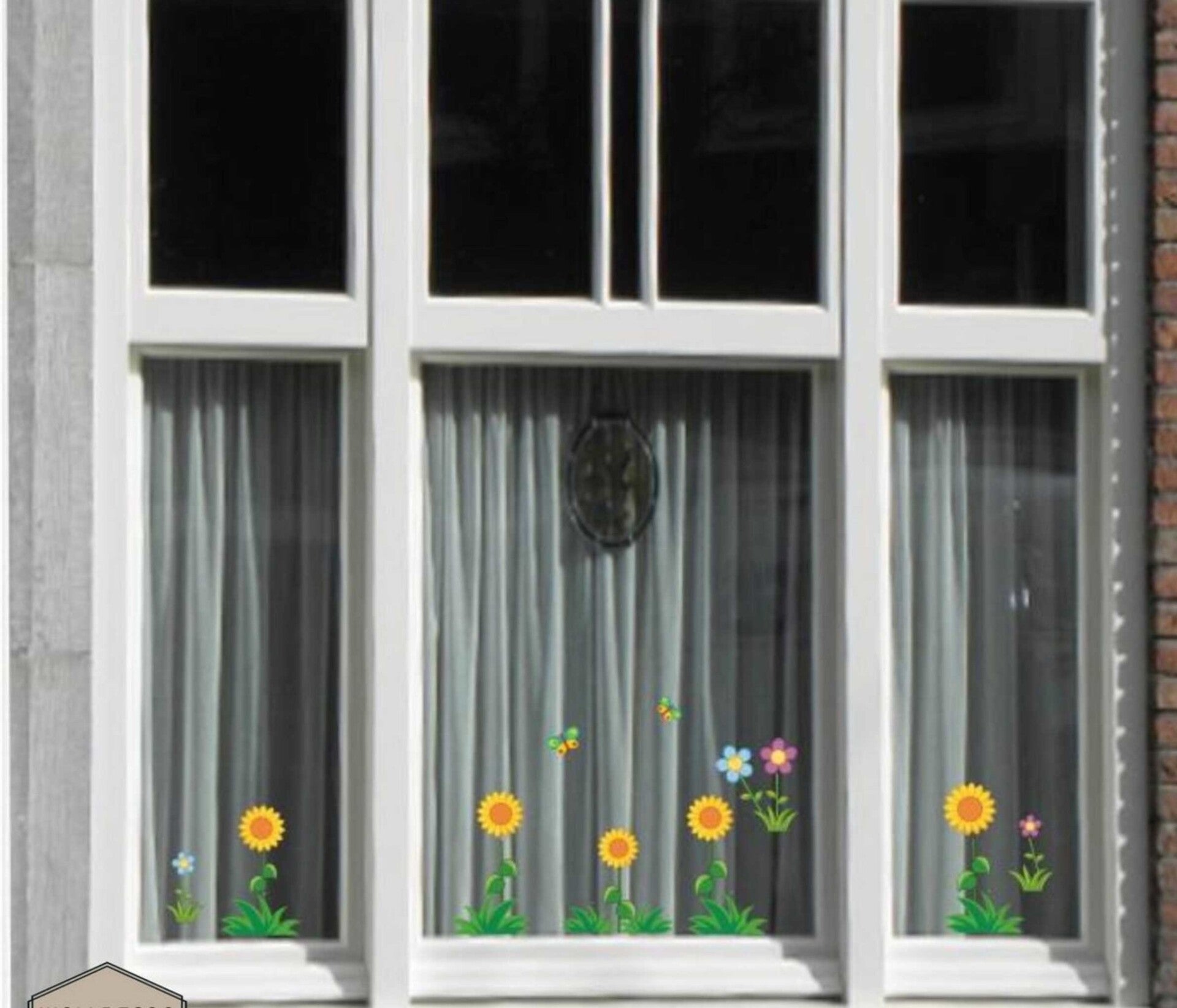 Zonnenbloemen in het gras raam-, meubelsticker set (150.02)