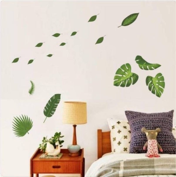 Plantenblad muur-, raamdecoratie sticker set  (154.03)