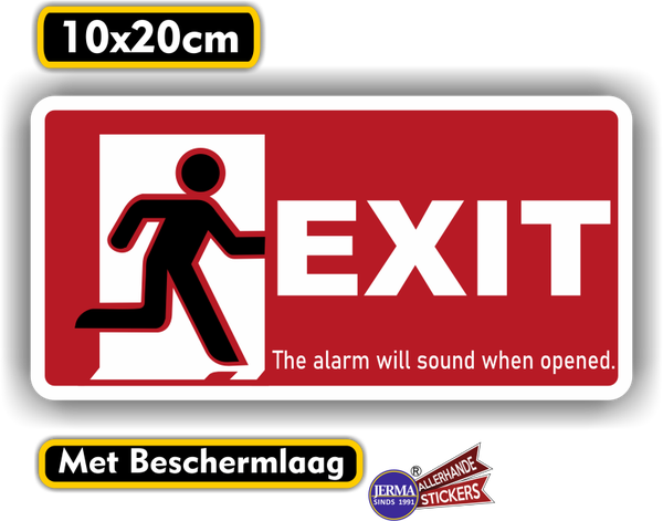 EXIT fire door nooduitgang sticker. (485.23)