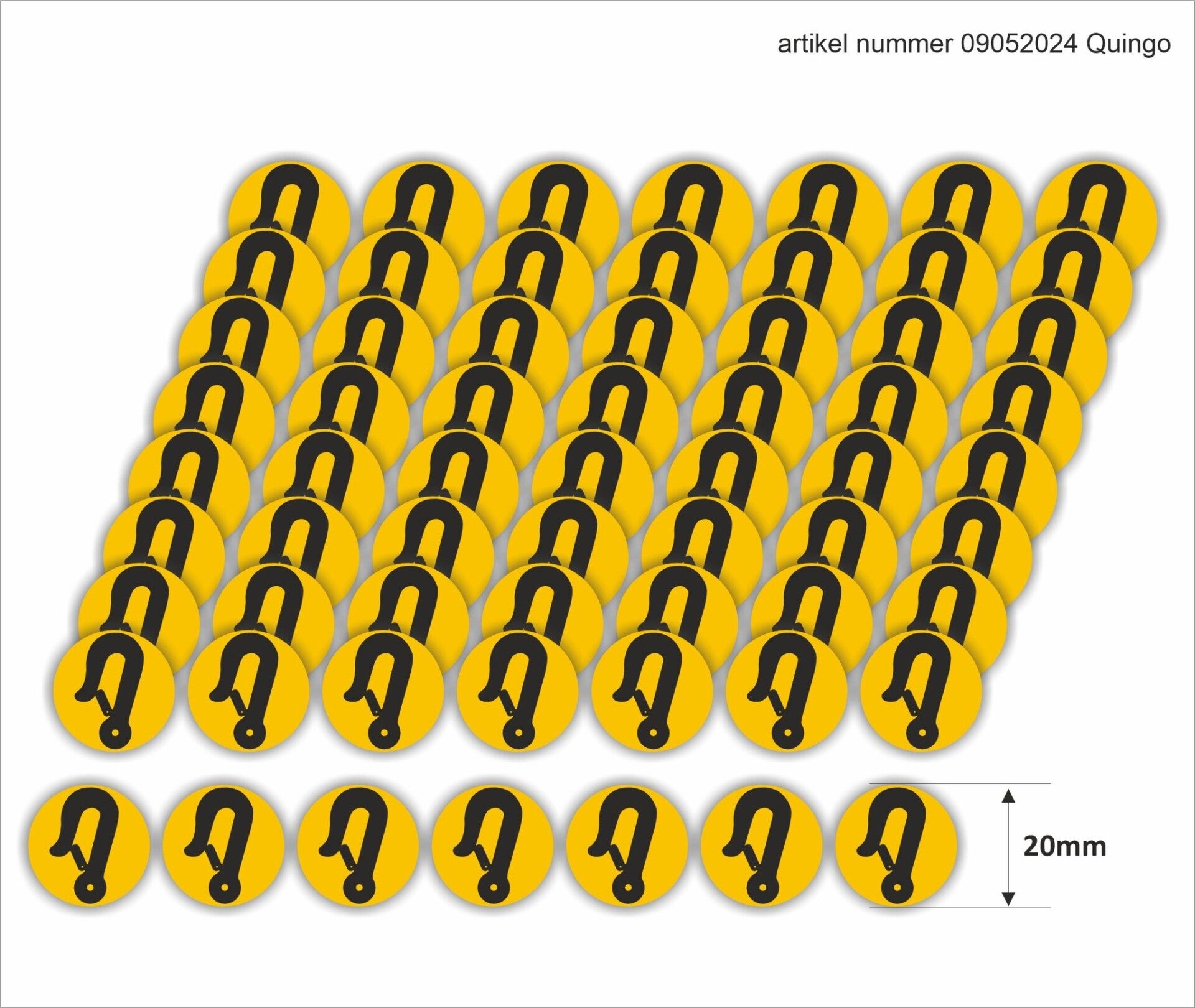 Quingo veiligheidshaak sticker set