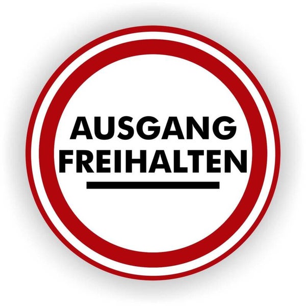 Ausgang freihalten Aufkleber Ø20cm (1003.60)