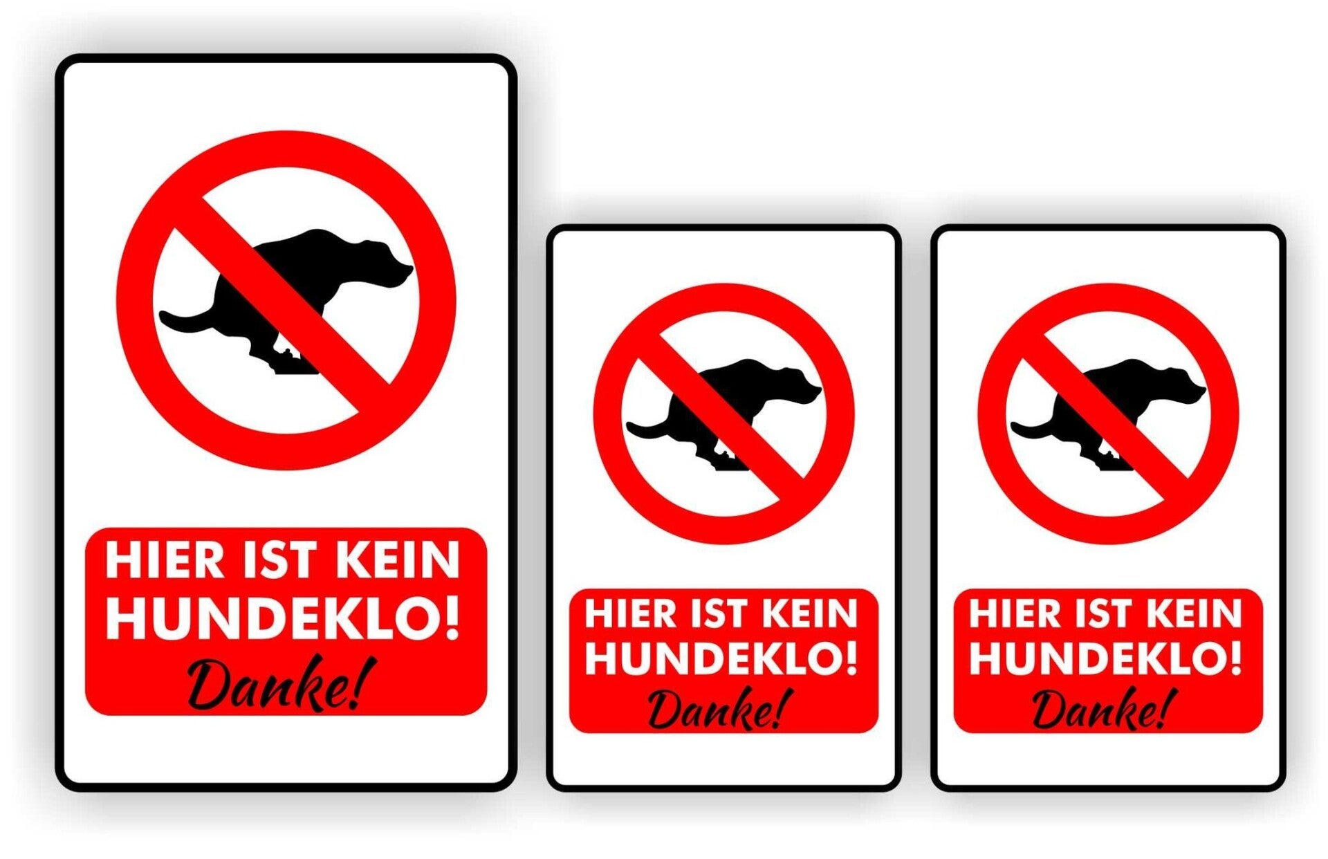 Hier ist kein hundeklo Aufkleber set 3 Stück (1005.60)