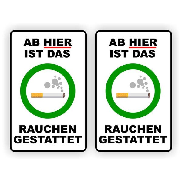 Aufkleber-Set „Rauchen nur hier erlaubt“, 2 Stück (1378.72)