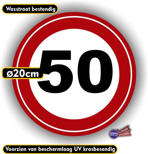 Maximum Snelheid 5, 15, 25 of 50 km verkeersbord sticker (la.03)