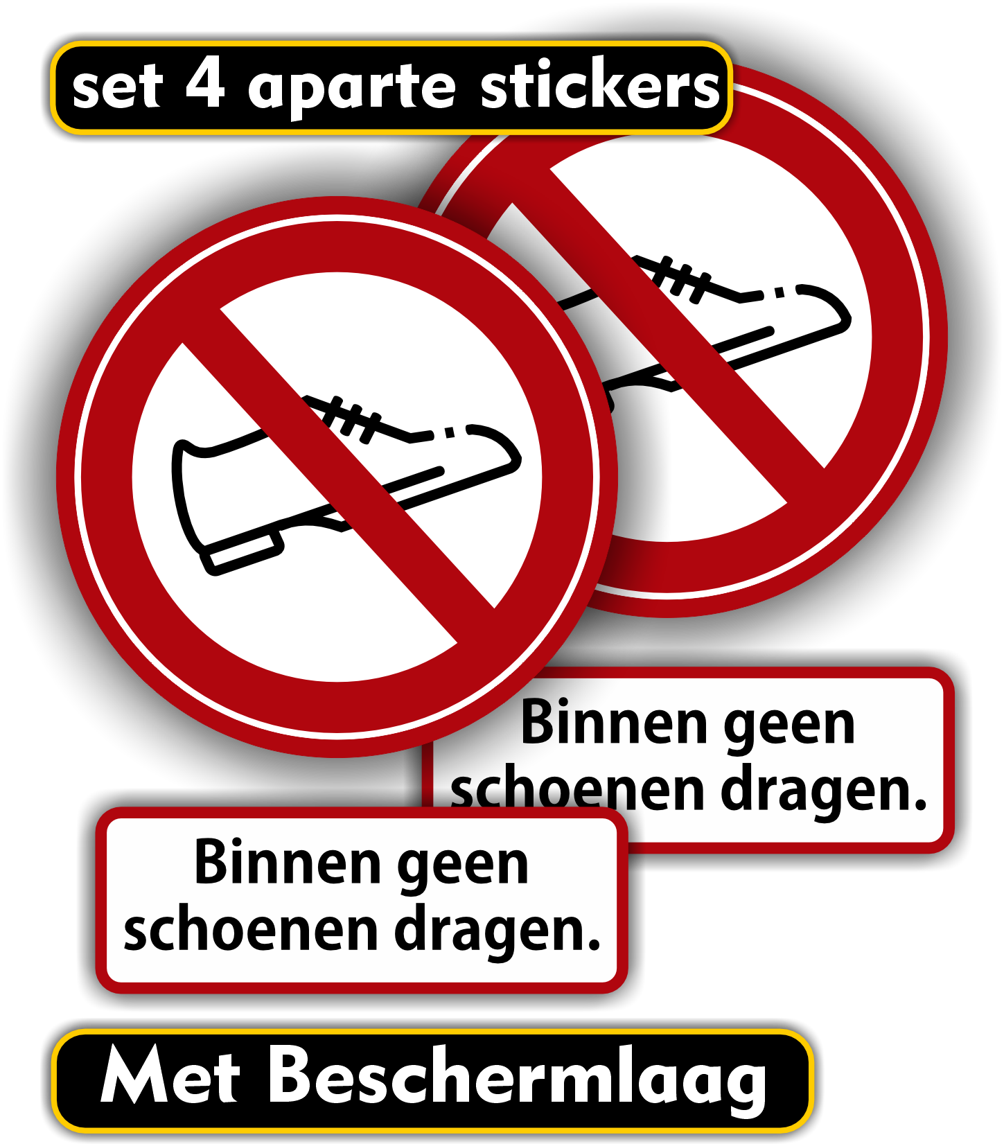 Sticker set binnen geen schoenen dragen  (502.37)