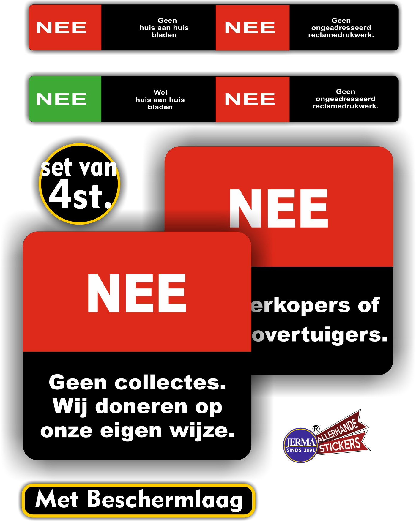 Ja Nee stickers en anti colportage deursticker set. (513.24)