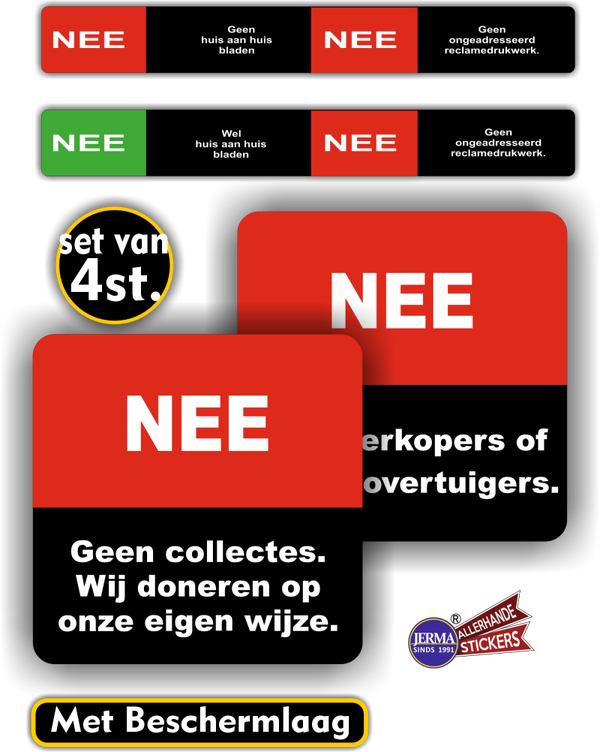 Ja Nee stickers en anti colportage deursticker set. (513.24)