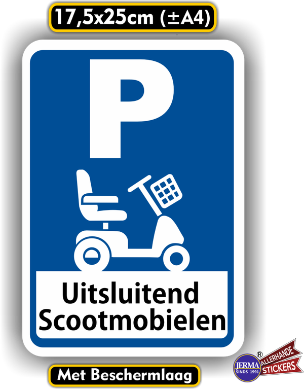 Scootmobiel parkeerplaats sticker.  (525.38)