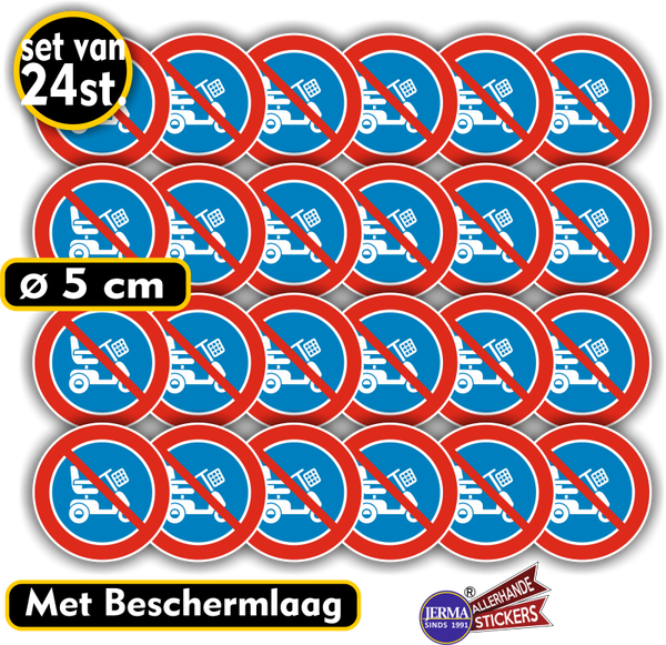 Plaatsen Scootmobiel niet toegestaan sticker set  Ø 5 cm (529.38)