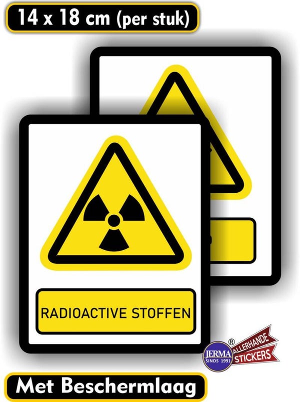 Radioactief sticker set  ISO 7010 norm  (529.25)