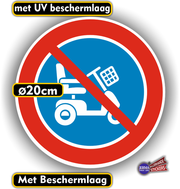 Geen scootmobiel plaatsen sticker Ø 20 cm   (531.38)