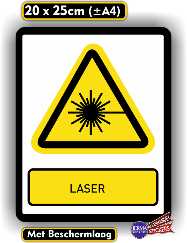 Laser straal ISO 7010 norm sticker (533.24)