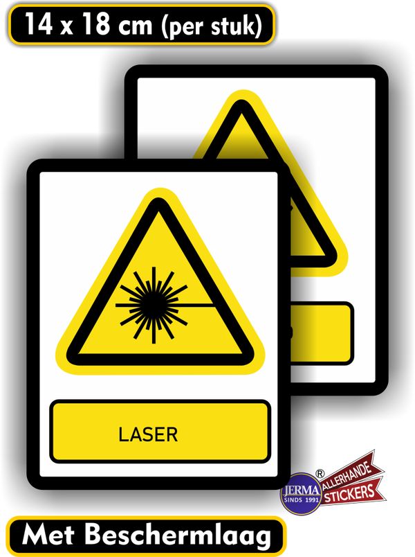 Laser straal ISO 7010 norm stickers (535.25)