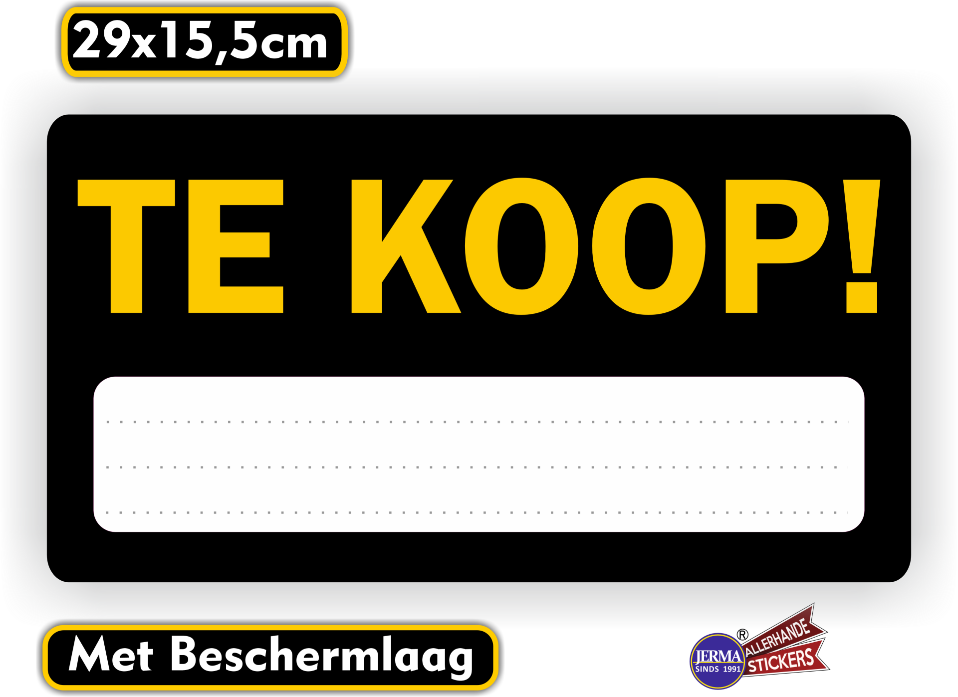Professionele "TE KOOP" Sticker (545.39)