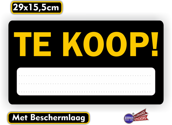 Professionele "TE KOOP" Sticker (545.39)