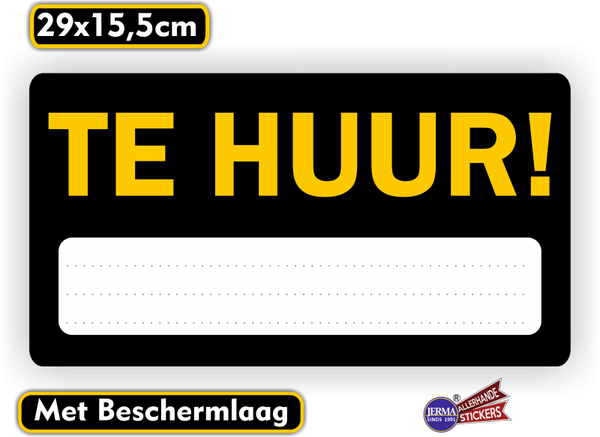 Professionele "TE HUUR" Sticker (547.39)