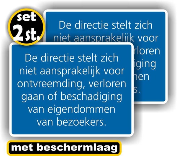 De directie is niet aansprakelijk. Stickerset  (549.39)