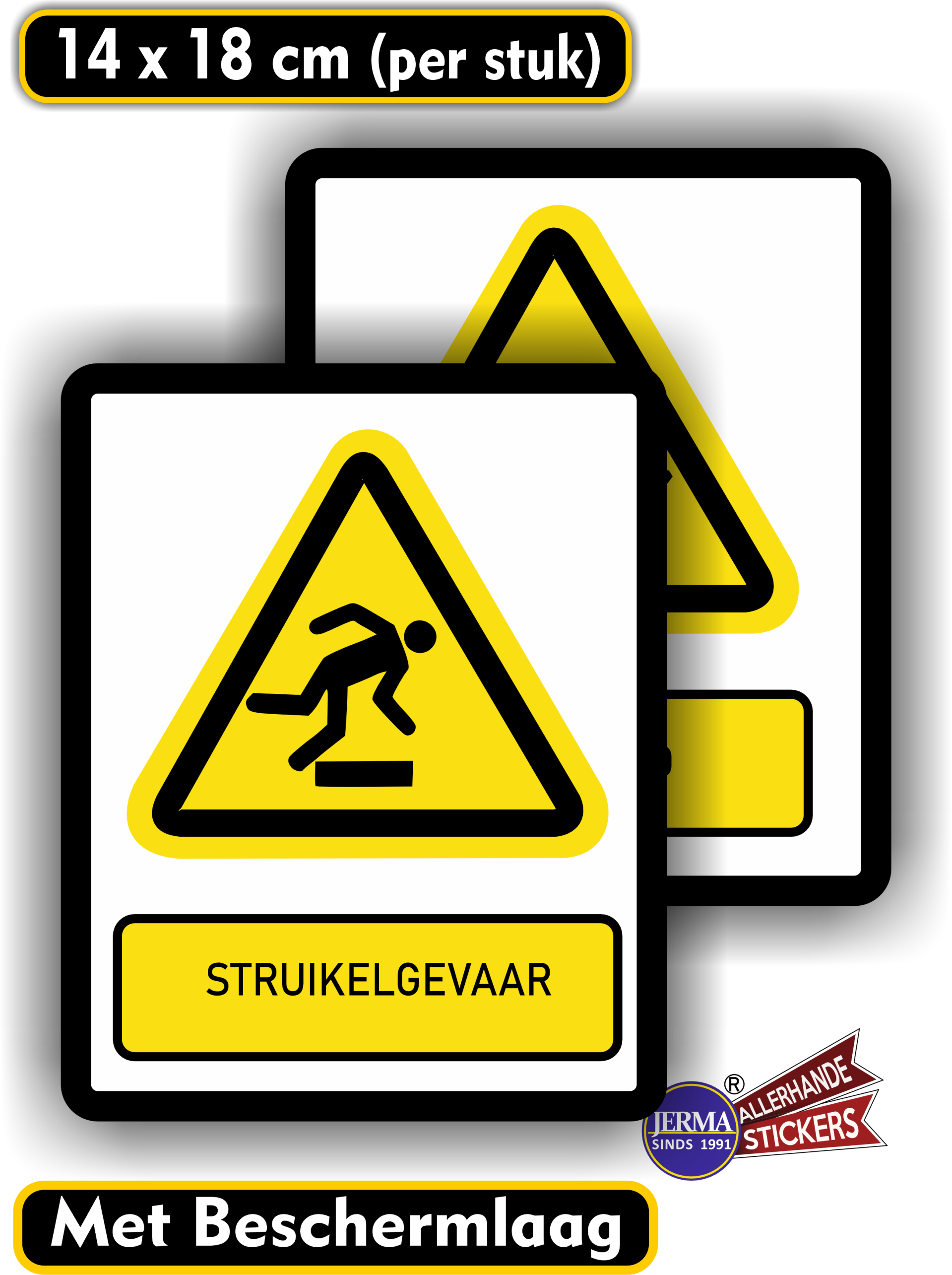 Struikel gevaar sticker set ISO 7010 norm (553.25)