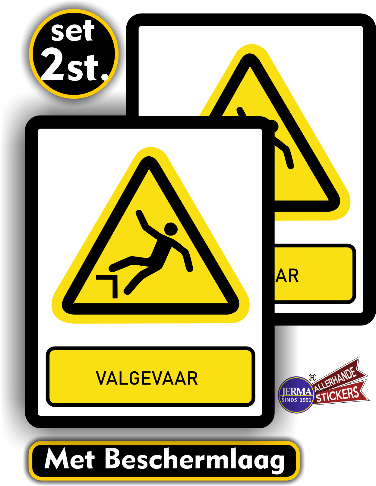 Waarschuwingssticker set Valgevaar (559.25)