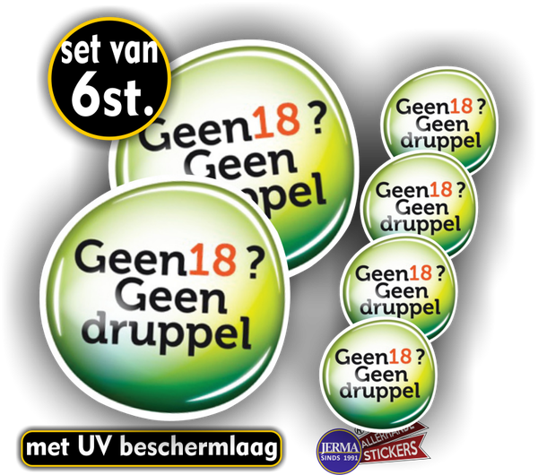 Geen 18 geen alcohol sticker set 6 st. (567.41)