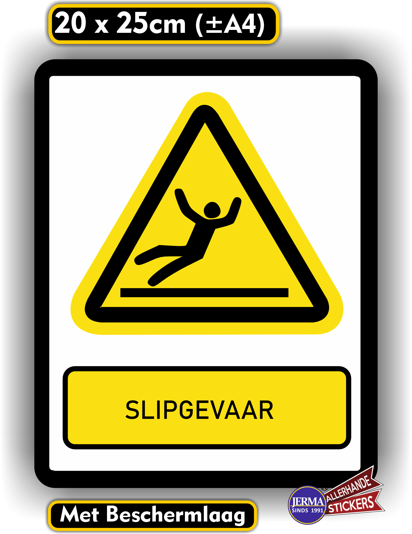 Slipgevaar, pas op gladde vloersticker (575.26)