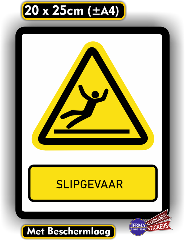 Slipgevaar, pas op gladde vloersticker (575.26)