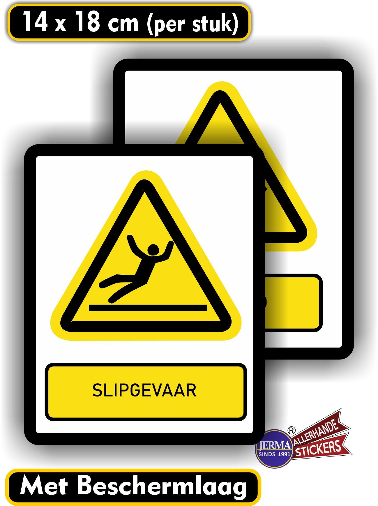 Slipgevaar, pas op gladde vloersticker set (577.26)