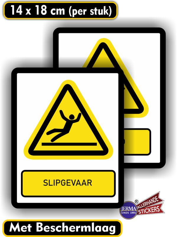 Slipgevaar, pas op gladde vloersticker set (577.26)