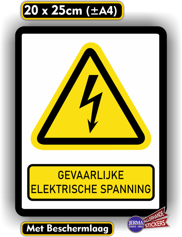 Elektrische spanning ISO 7010 norm sticker (581.26)