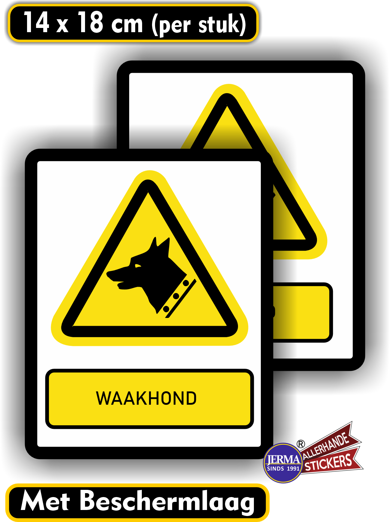 Waakhond waarschuwingssticker set 2 st. (589.26)