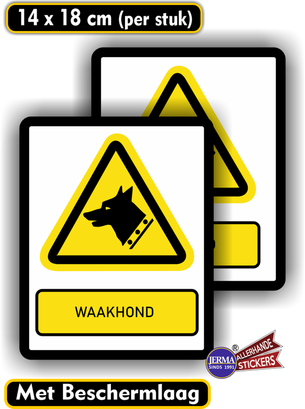 Waakhond waarschuwingssticker set 2 st. (589.26)
