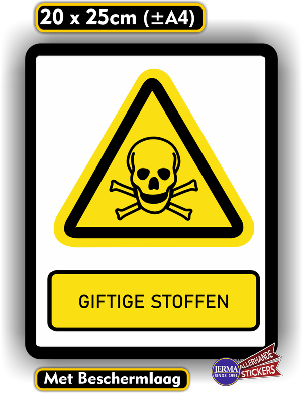 Doodshoofd ISO 7010 norm sticker (605.26)